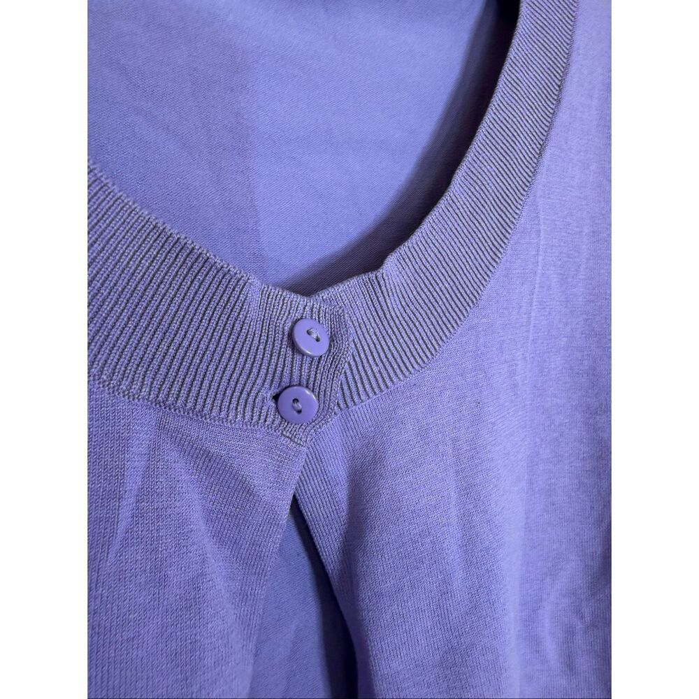 New York & Company NWOT Silk Blend Short Sleeve Knit Shrug Lavender Size XL - Picture 4 of 8